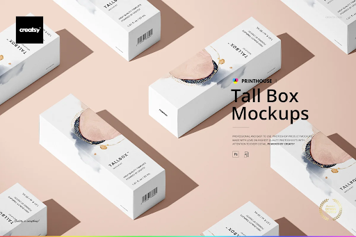CreativeMarket - Tall Box Mockup Set 4627185