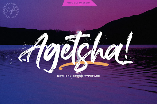 Agethsa - Textured Brush Font D58E2DF