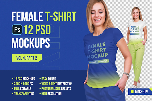 CreativeMarket - Female T-Shirt Mockups Vol 4 Part 2 5336778