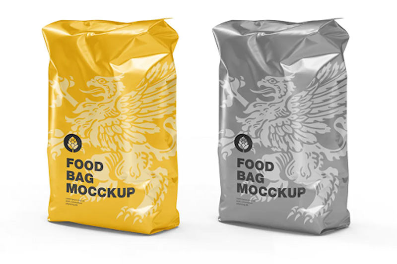 Plastic Food Bag Mockup - Front View VBY6TR8