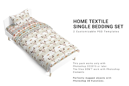 CreativeMarket - Single Beding Mockup Set 6186028