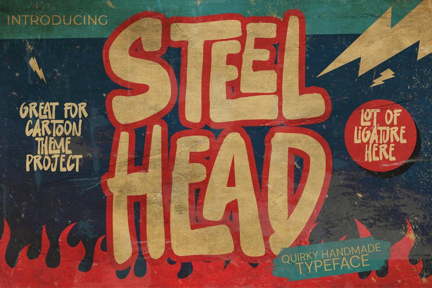 Steelhead - ligature cartoon font