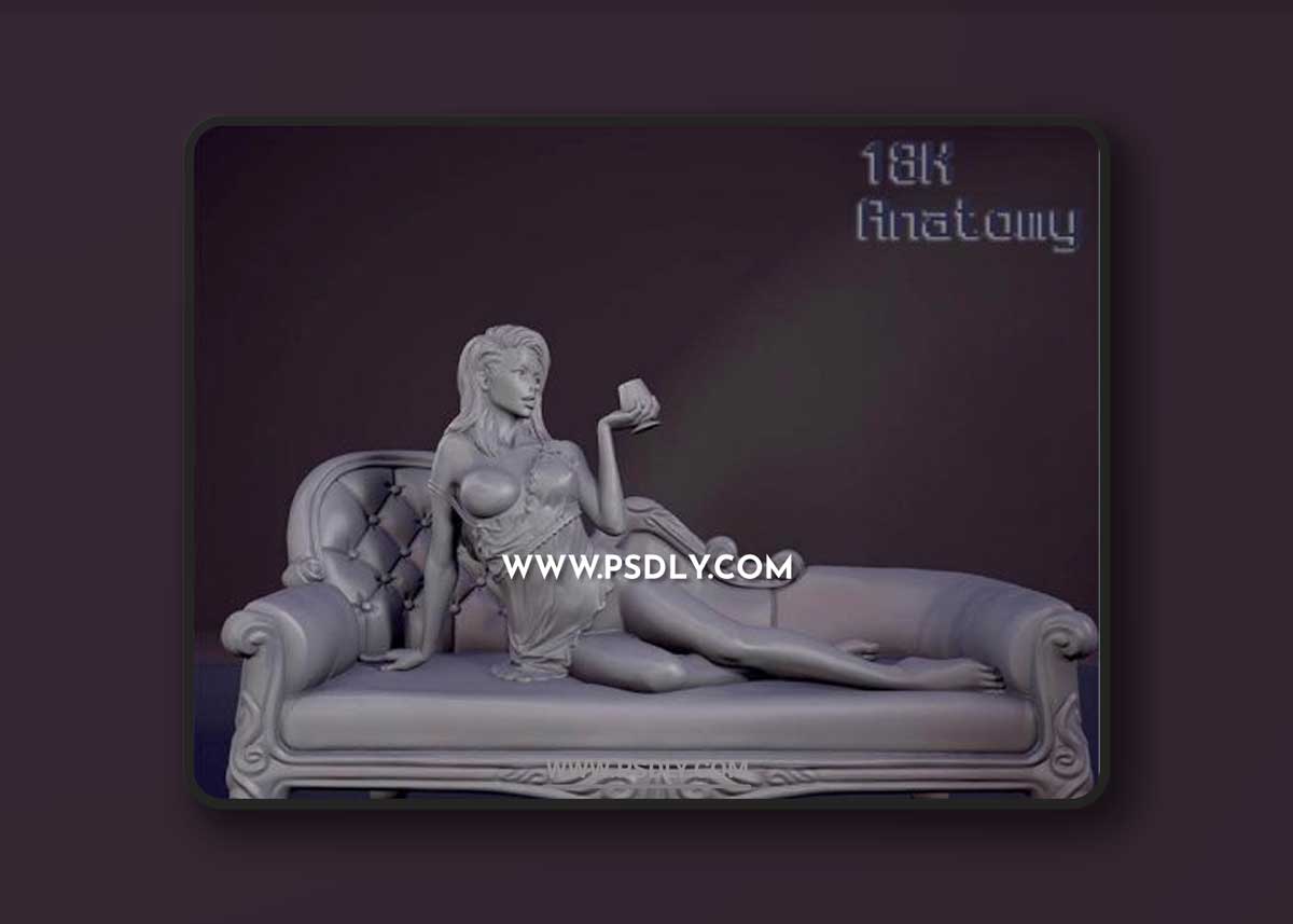 18K Anatomy – Girl on the sofa 3D Models