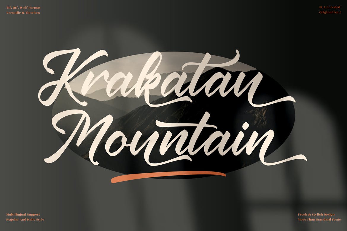 Krakatau Mountain Modern Script Fonts