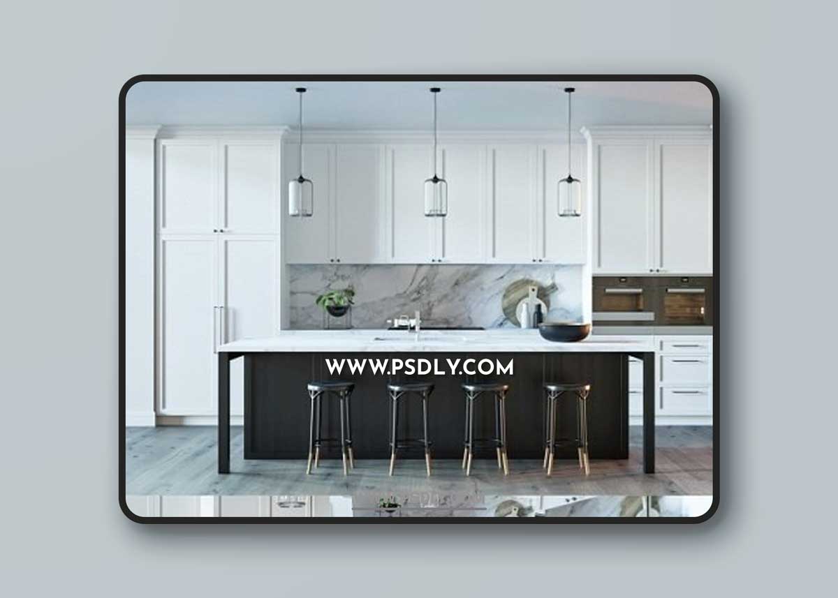 Black & White Kitchen 3D Models