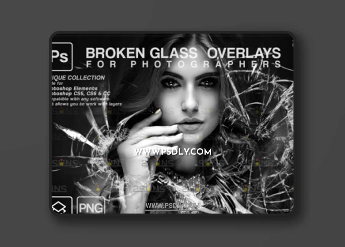 Broken Glass Photoshop Overlay