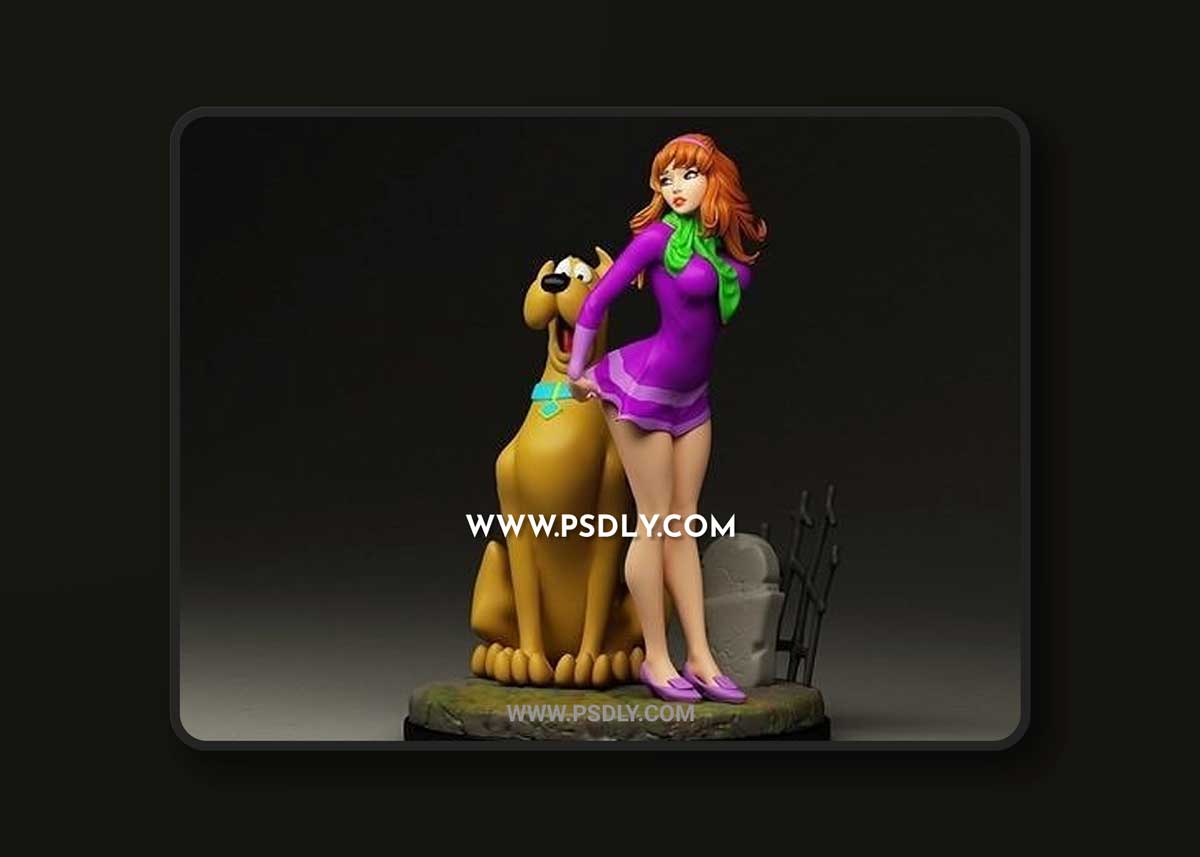 CGTRADER – DAPHNE AND SCOOBY-DOO DIORAMA 3D PRINT MODEL