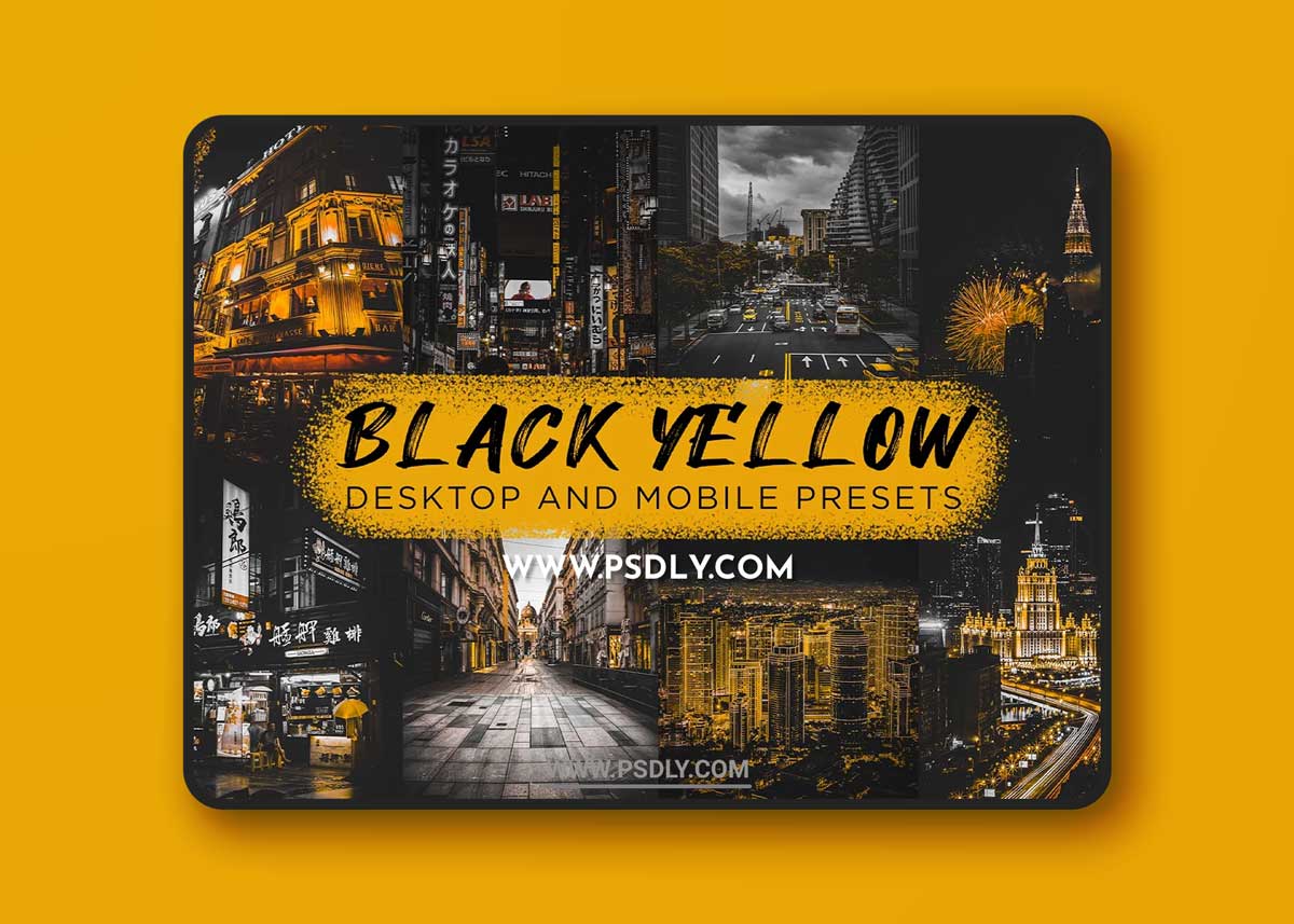 CreativeMarket - 6 Black Yellow Lightroom Presets 6350924