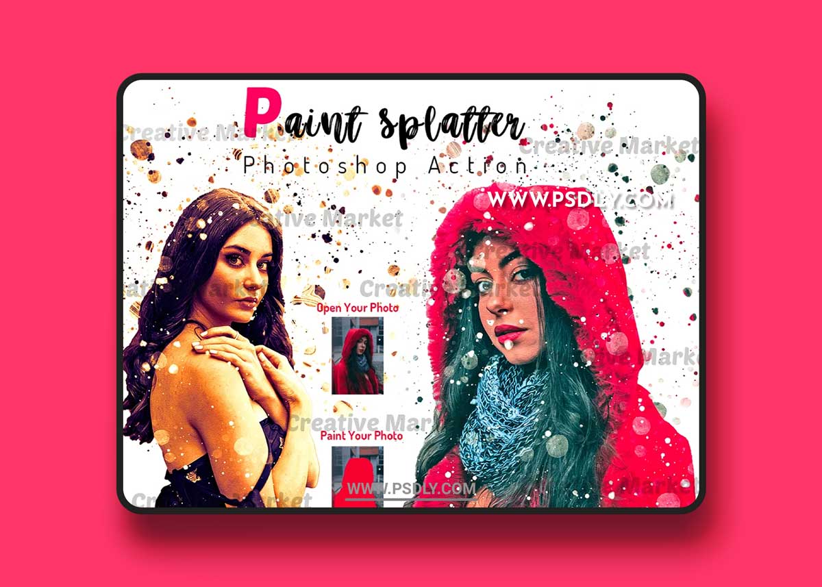 CreativeMarket - Paint Splatter Photoshop Action 6475081