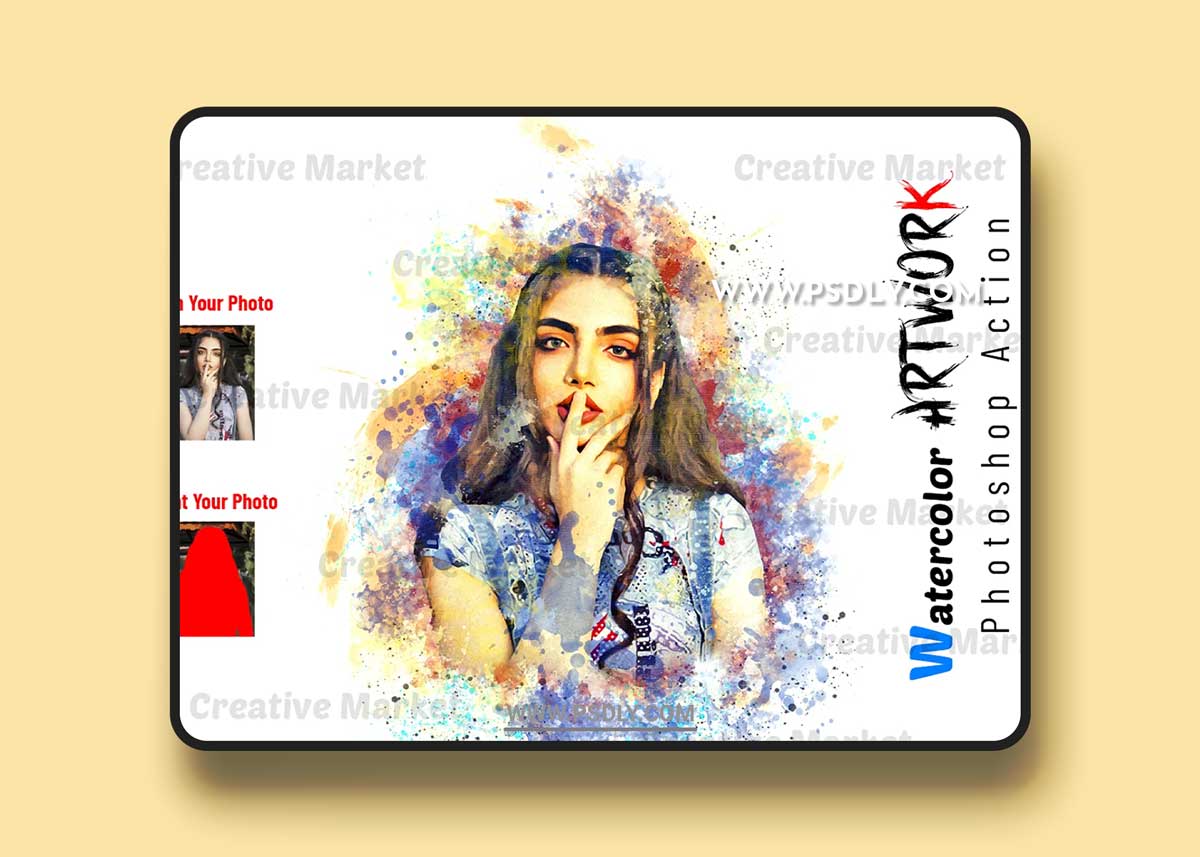 CreativeMarket - Watercolor Artwork Photoshop Action 6511078