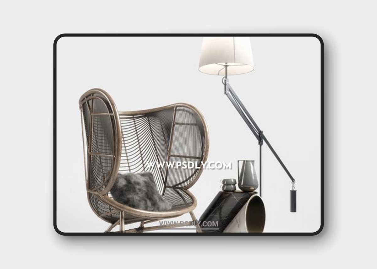 Greige Design Olaf Chair Set 3D Models