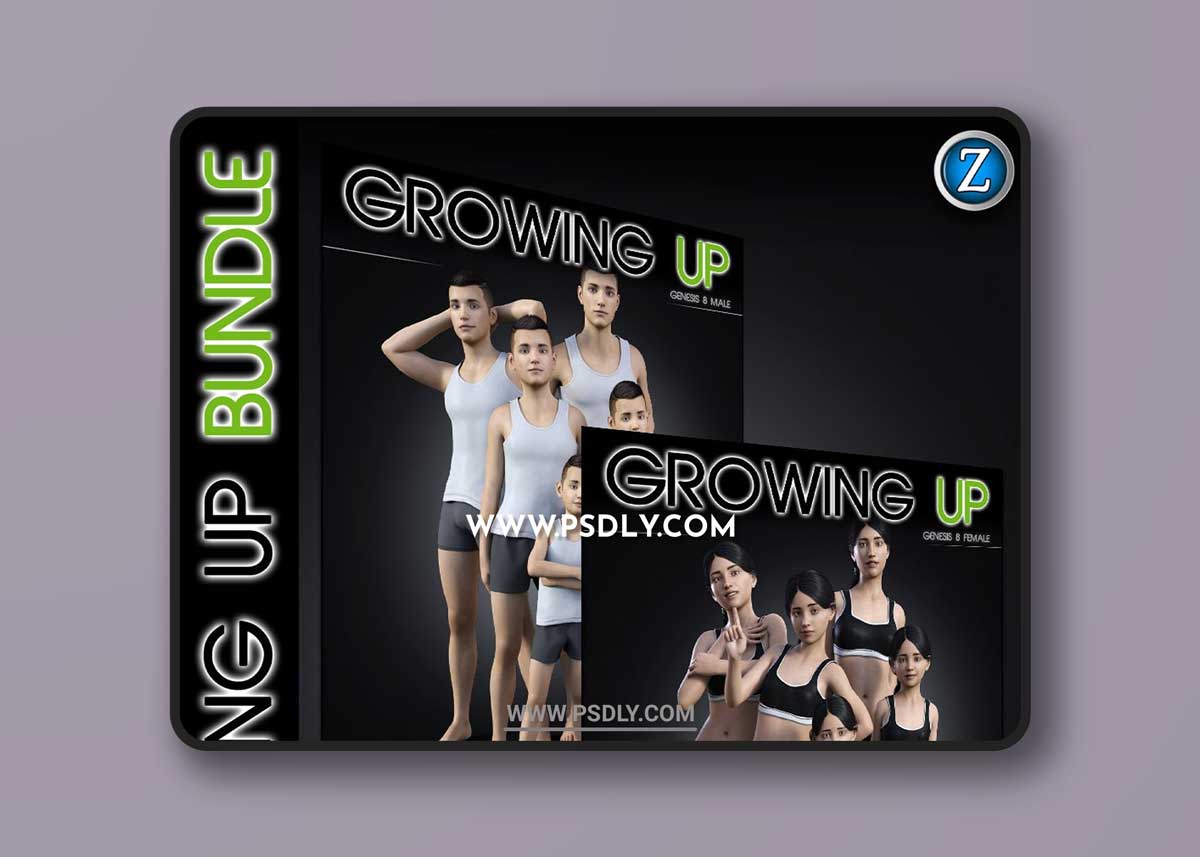 Growing Up Bundle for Genesis 8 Female and Male