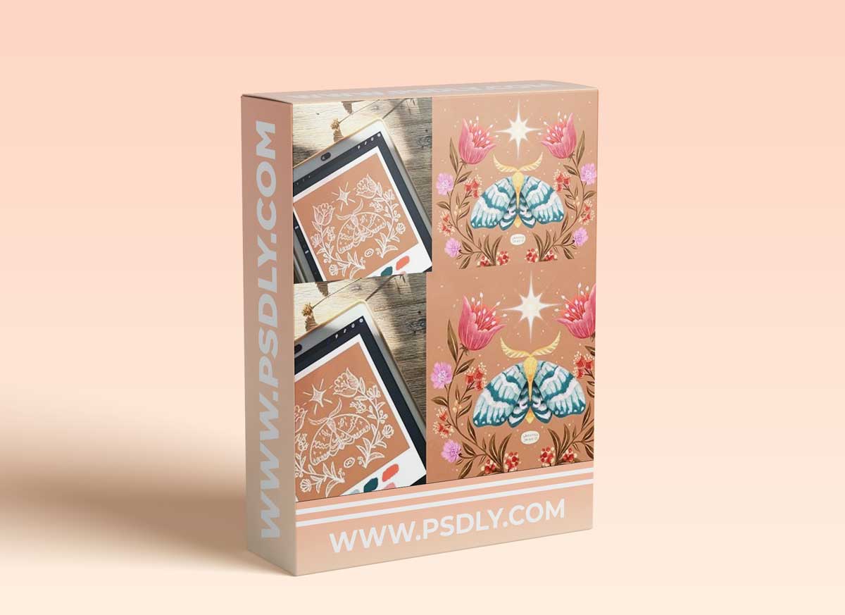 Magical Moths & Botanical Illustration using Procreate's Symmetry Tool