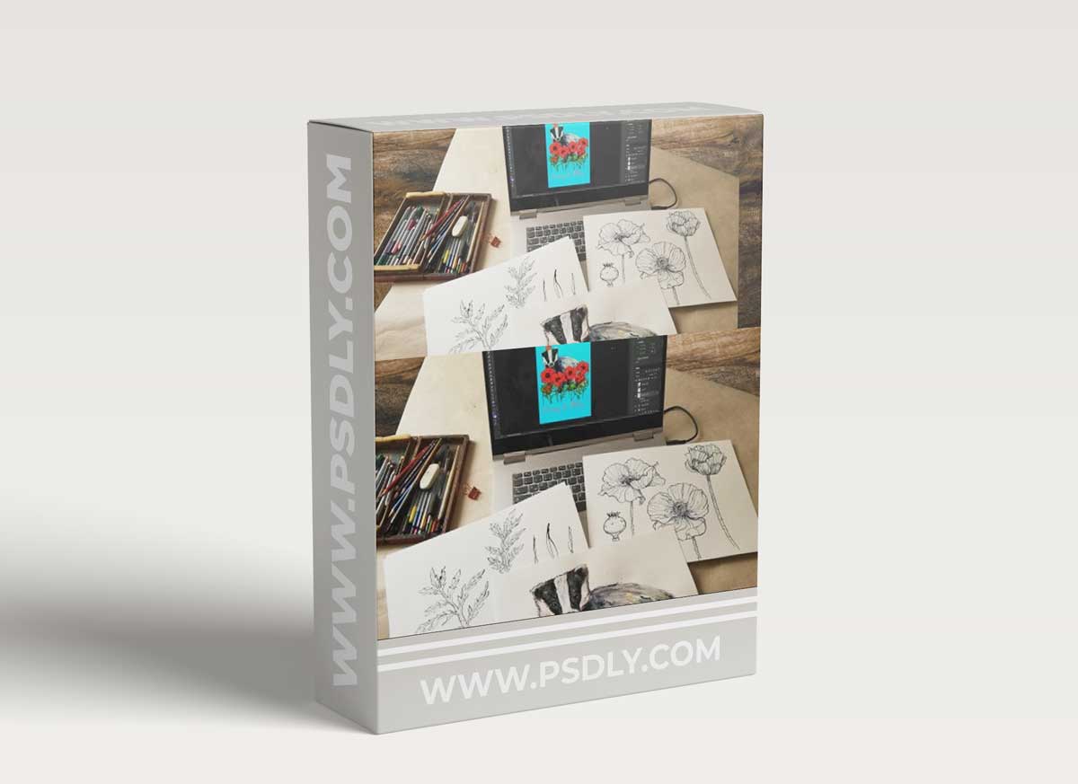 Mixed Media Nature Illustration: Fusing Pencils, Paint & Photoshop