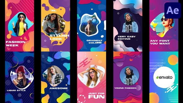 Videohive Colorful Liquid Stories Slideshow | After Effects 33668308