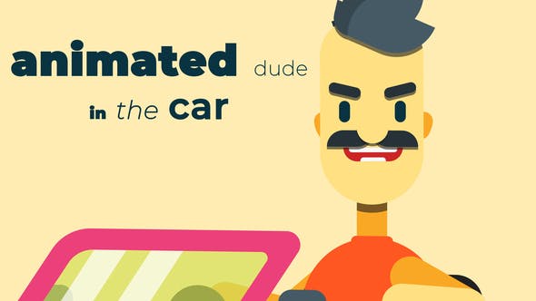 Videohive Animated dude in the car 33804425