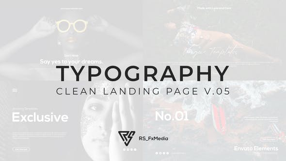 Videohive Typography Slide - Clean Landing Intro V.05 33854842