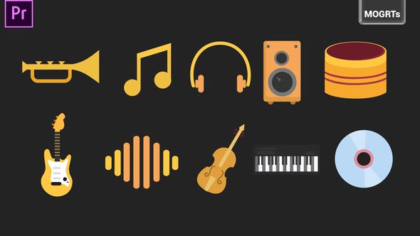 Videohive - Music Animated Icons - 33615734