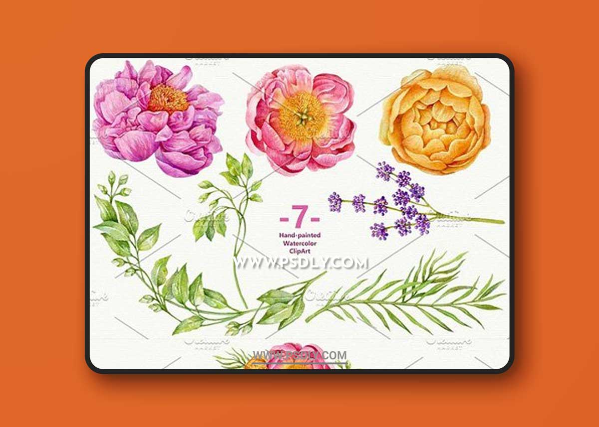 Wedding Watercolor set. Bouquets