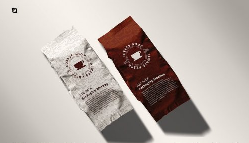 CreativeMarket - Flat Lay Foil Pouch Packaging Mockup 6276345