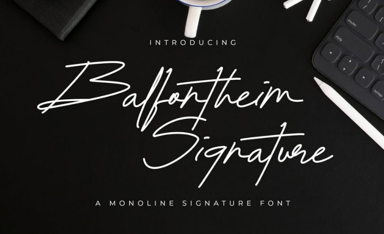 Balfontheim Signature - Monoline Signature Font