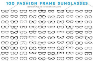 100 Frame Sunglasses Vector PSD