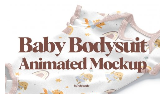 CreativeMarket - Baby Bodysuit Animated Mockup 6491561