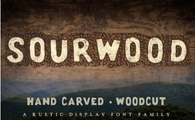 Sourwood rustic display type family