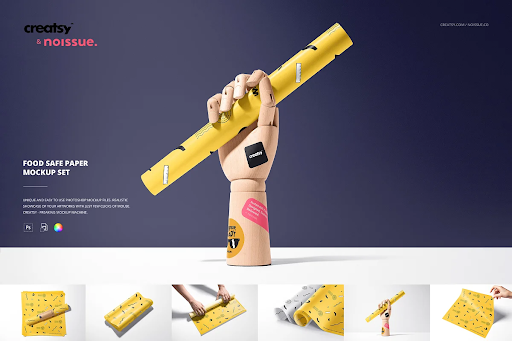 CreativeMarket - Noissue Food Safe Paper Mockup Set 6362578