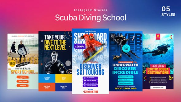 Videohive Scuba Diving School Instagram Stories 33753896