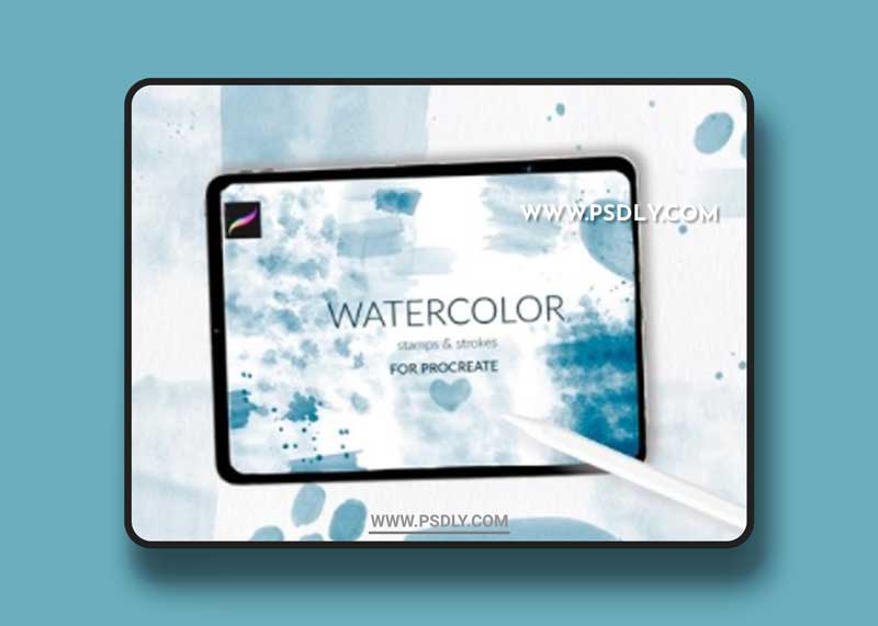 Procreate watercolor abstract stamps