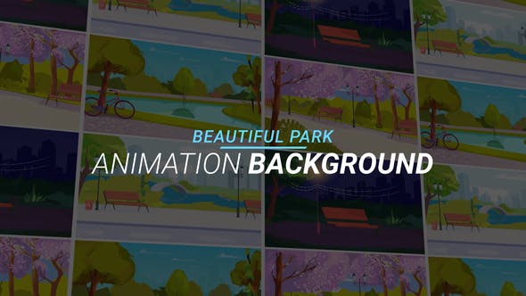 Videohive Beautiful park - Animation background 34060861