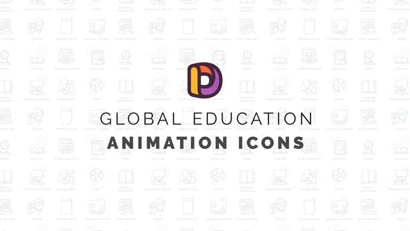 Videohive Global education - Animation Icons 34465071