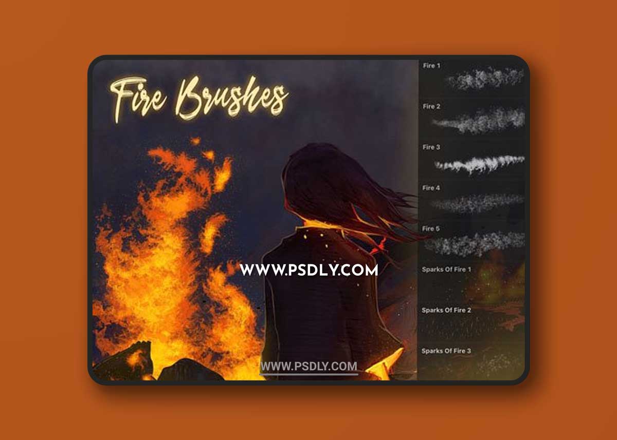 8 Realistic Fire Brushes Pack for Procreate