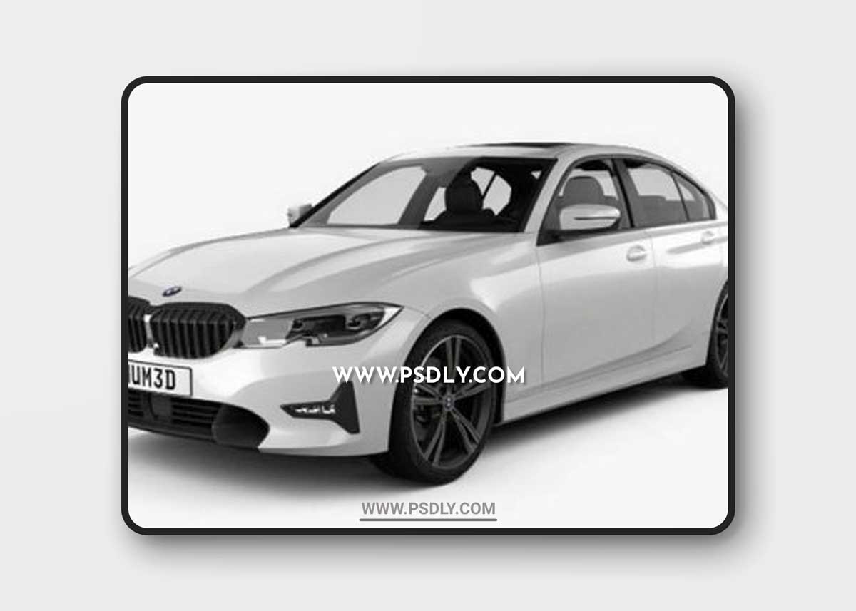BMW 3-series sedan Sport Line with HQ interior 2019 3D Model
