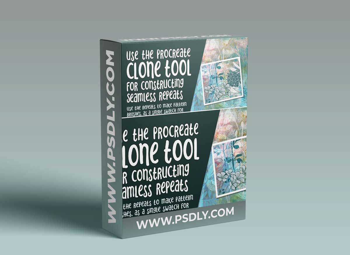 Clone Tool for Constructing Seamless Repeat Patterns in Procreate with 25 Brushes Included