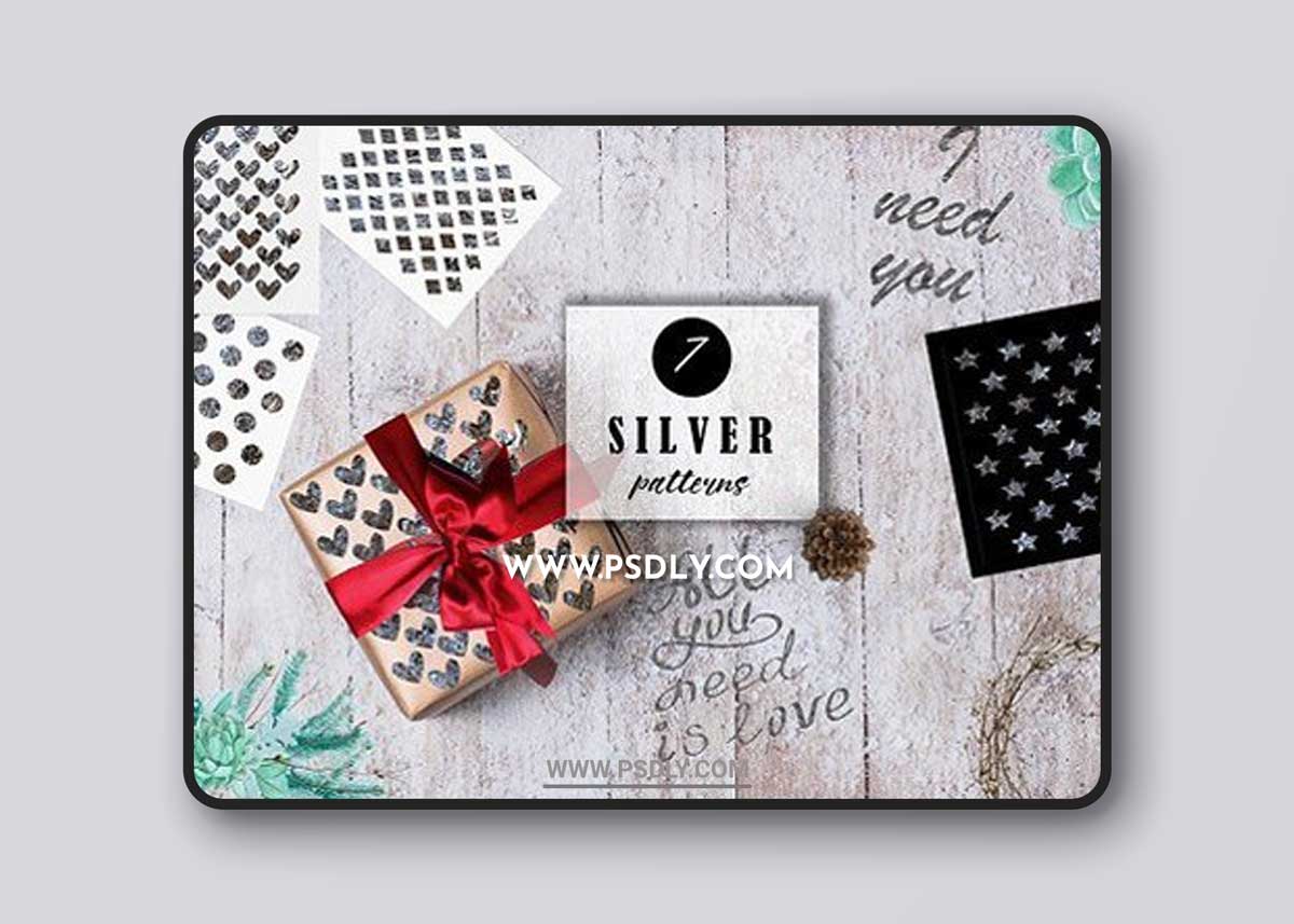 Collection 7 patterns silver flicker