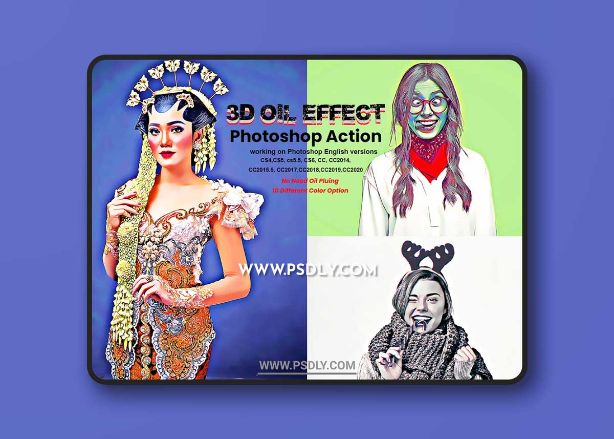 CreativeMarket - 3D Oil Effect Photoshop Action 5702028