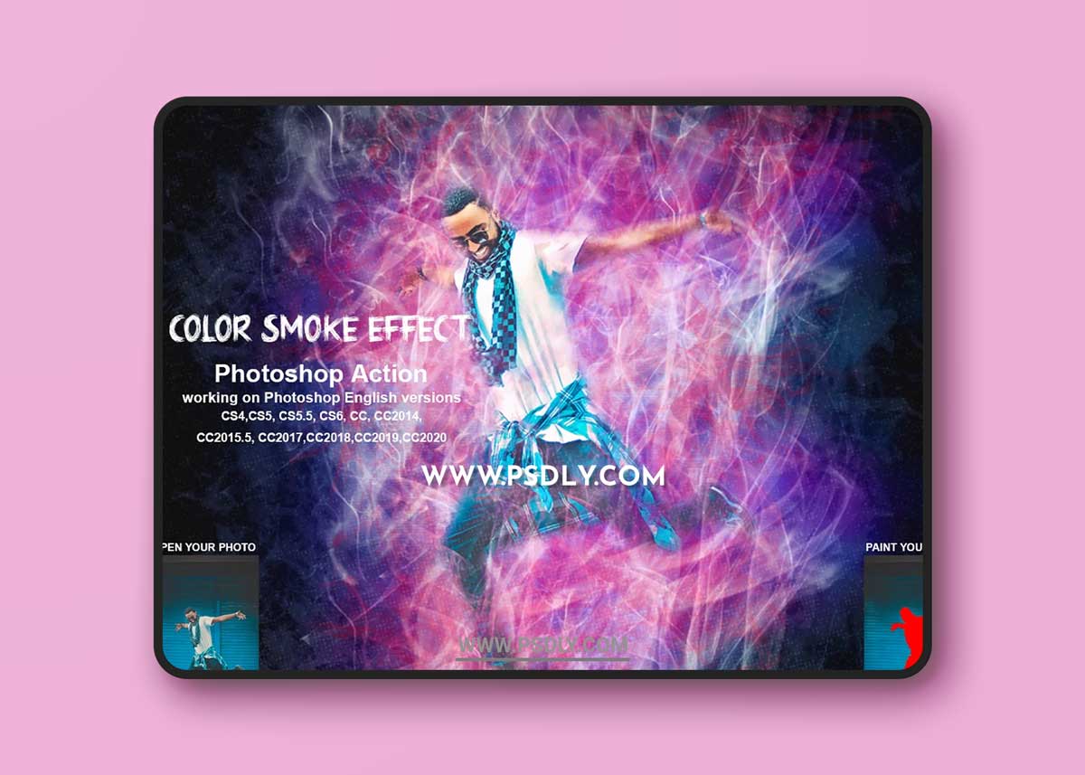 CreativeMarket - Color Smoke Effect Photoshop Action 5471748