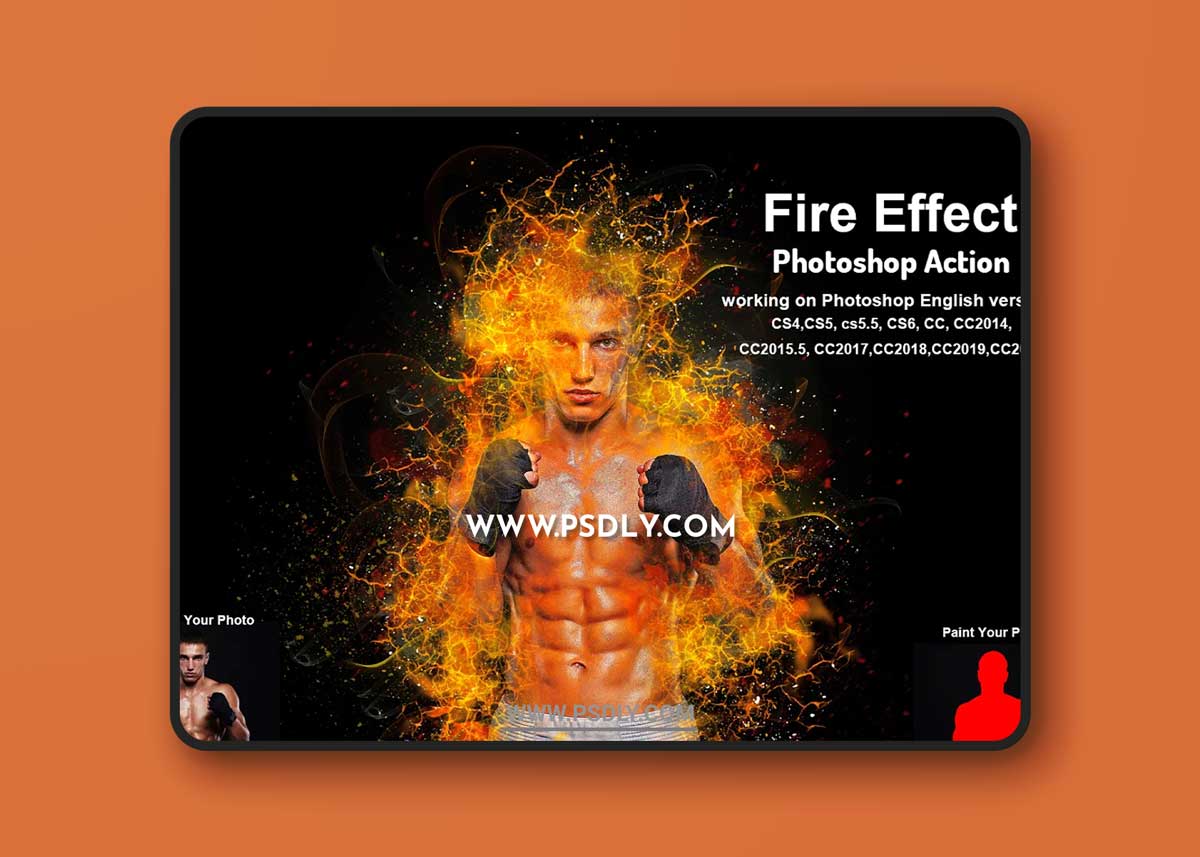 CreativeMarket - Fire Effect Photoshop Action 5735159