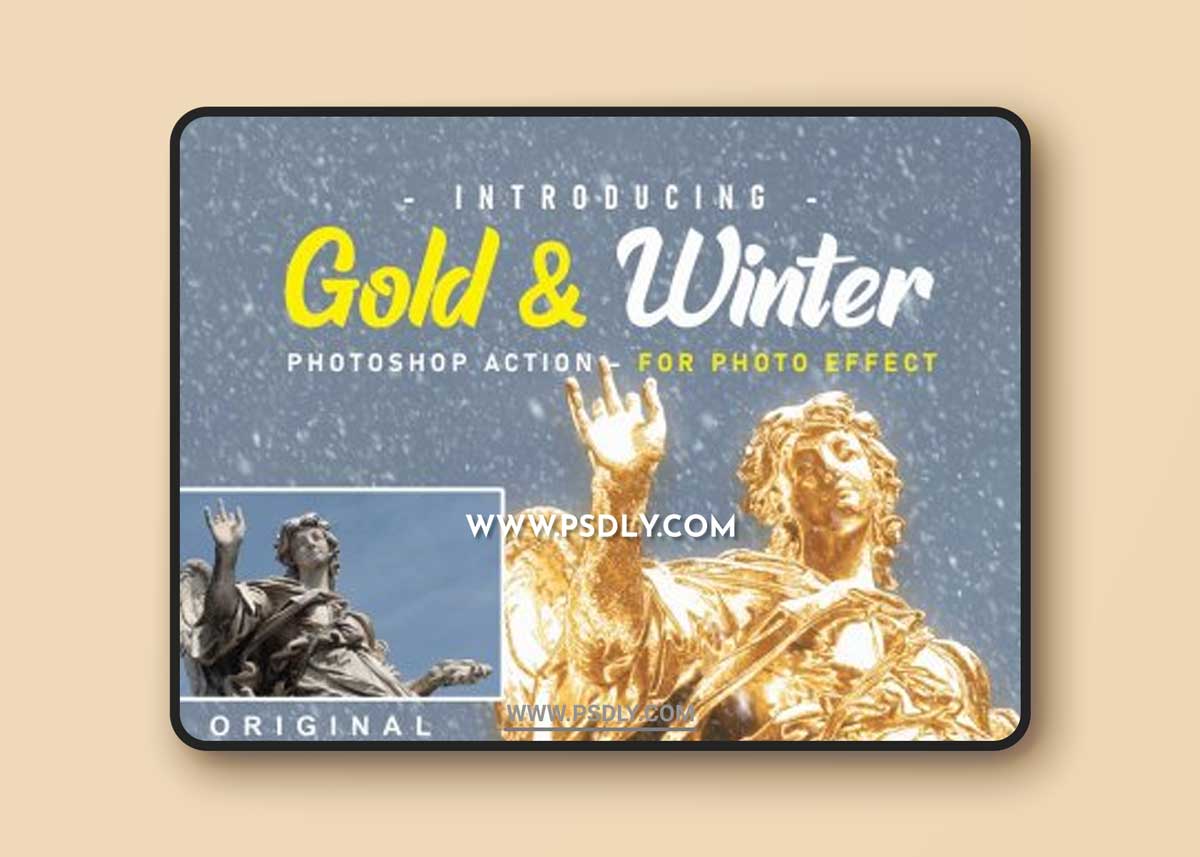 CreativeMarket - Gold And Snow Action // Winter 5623902