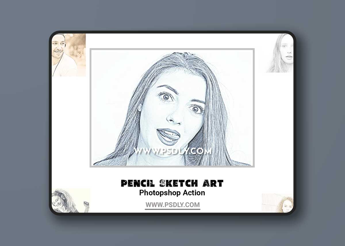 CreativeMarket - Pencil Sketch Art Photoshop Action 5129372