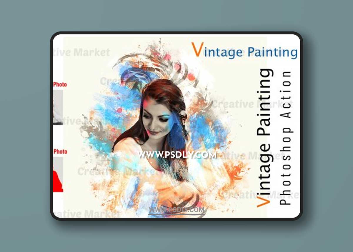 CreativeMarket - Vintage Painting Photoshop Action 6547993