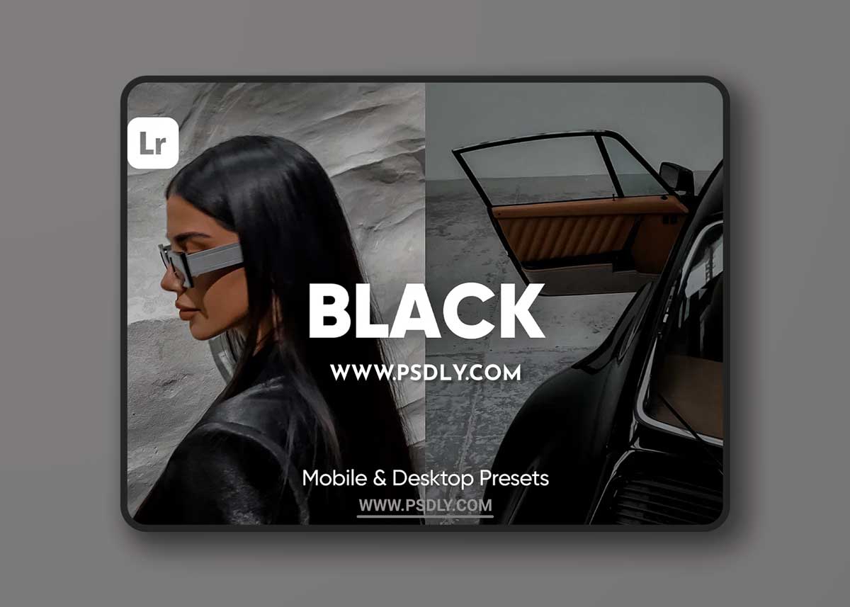 Creativemarket - 5 BLACK LIGHTROOM PRESETS 6453389