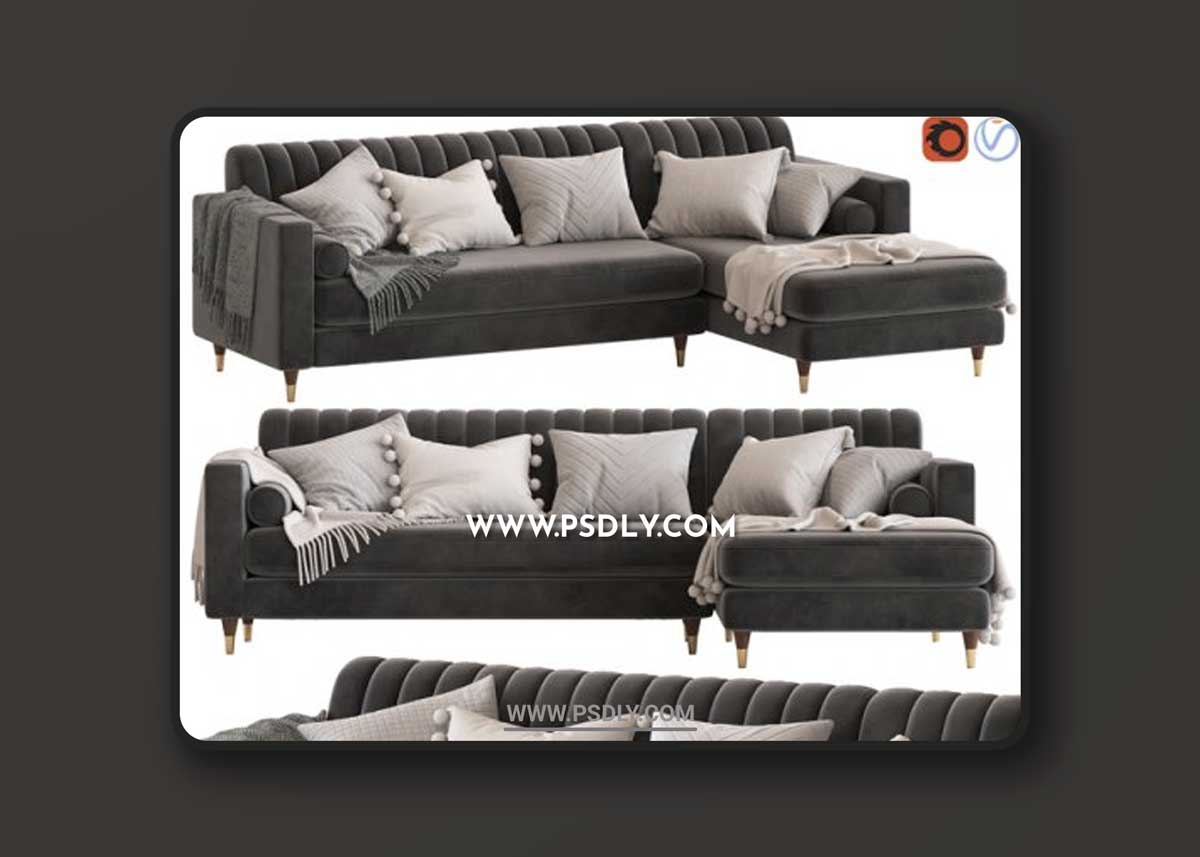 Cult Furniture Belgravia Sofa with Corner Chair 3D Models