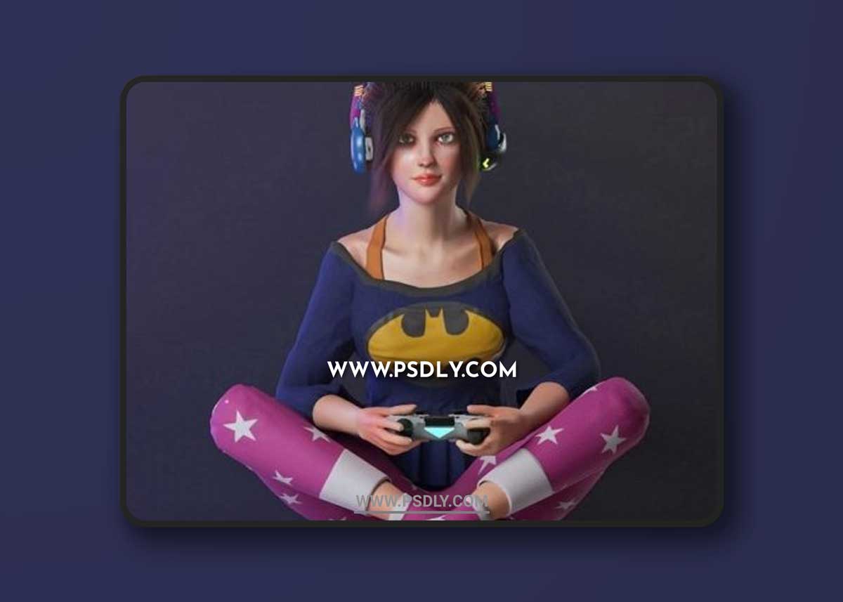 Gamer Girl 3D model