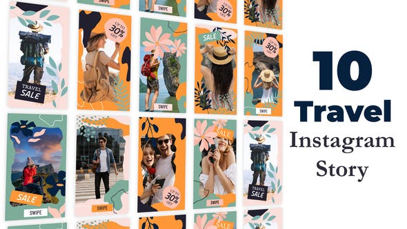 Videohive Hand Drawn Travel Instagram Story Pack 34437111