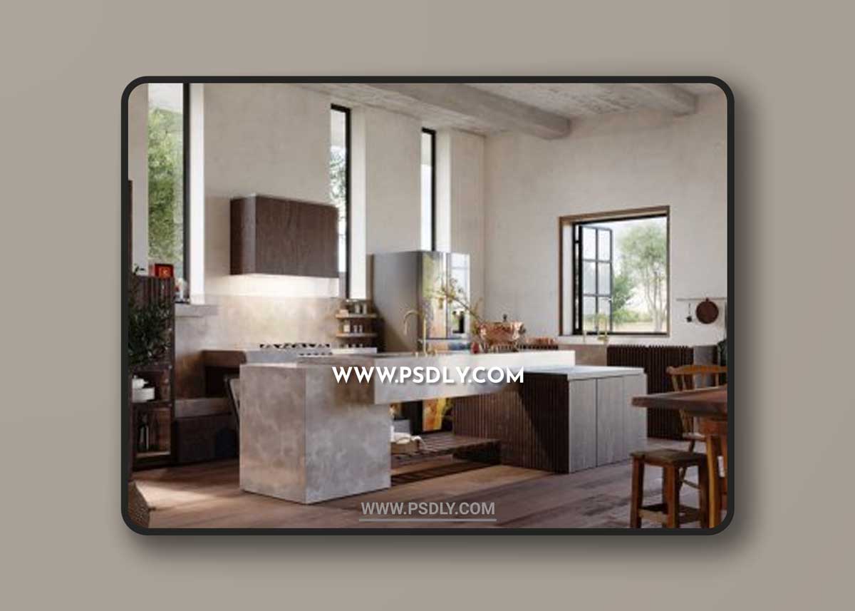 Interior Kitchen Room Model by Quoc Dang 3D Models