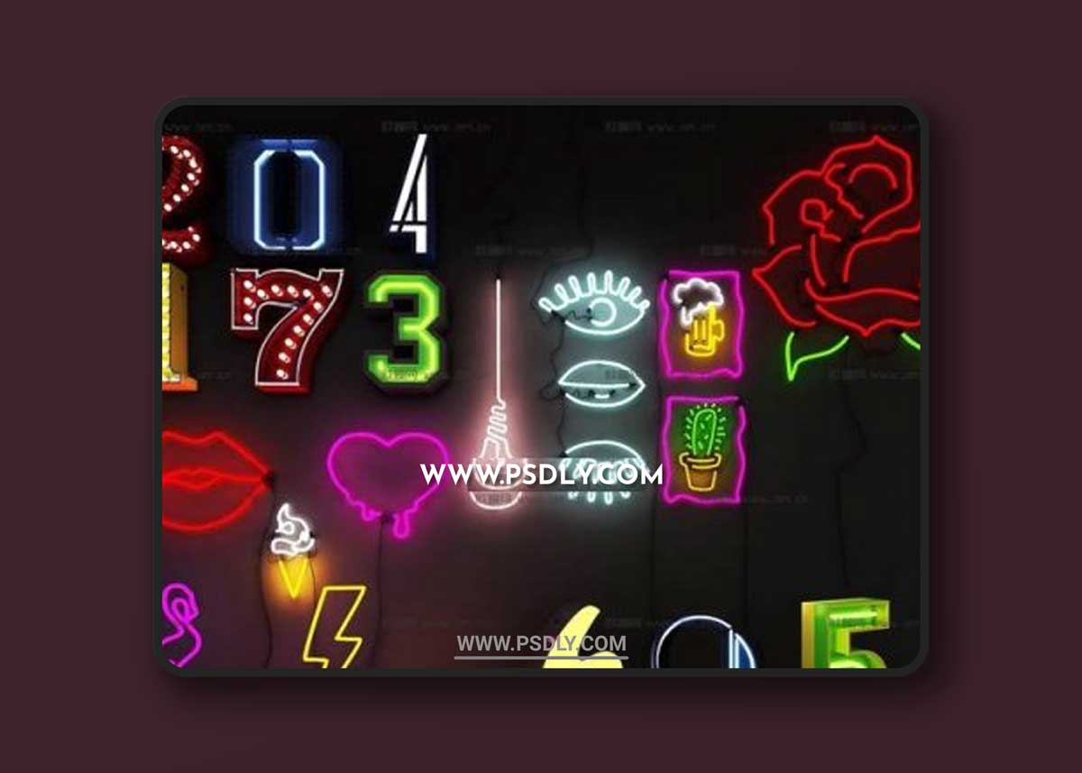 Lighted Metal sign 03 3D Models