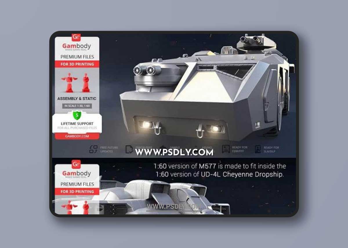 M577 Armoured Personnel Carrier – Assembly – 3D Print Model